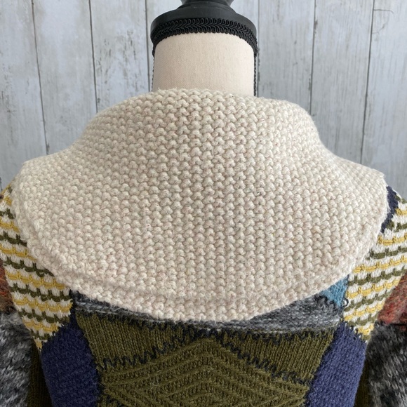 Anthropologie Motif Harlequin Patchwork Sweater Jacket - Picture 7 of 16